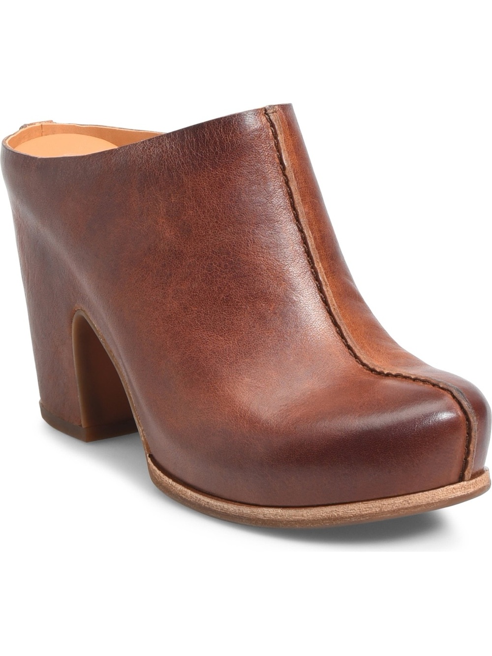 Kork-Ease Cognac Brown Leather Clog Mule